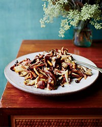 Mushrooms with pickle-brine butter