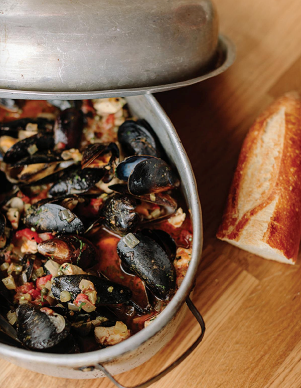 Muskie and mussels stew