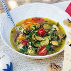 Mussel and zucchini soup