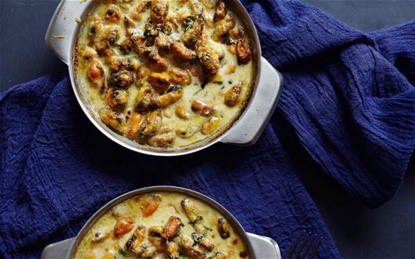Mussel, ginger and lemongrass gratin