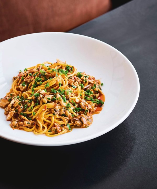 Mussel spaghetti with chilli, garlic & lemon [Hayden Phiskie]