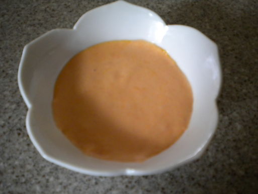 Mussel stew with red pepper aioli croutons