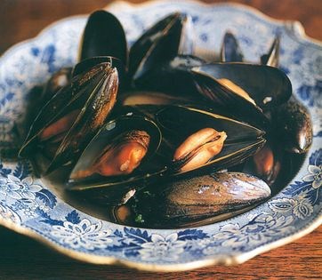 Mussels cooked in Somerset cider