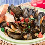 Mussels in fennel tomato sauce