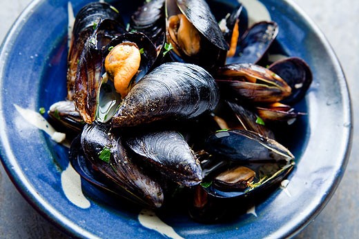 Mussels in white wine sauce