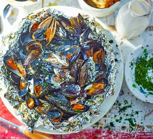 Mussels on the barbie