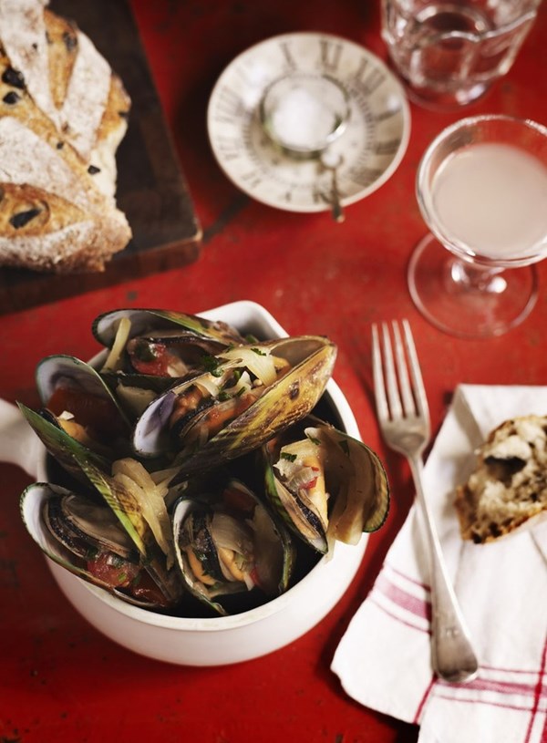 Mussels with fennel and Pernod