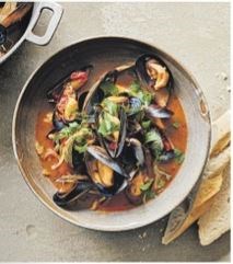 Mussels with harissa & lemon