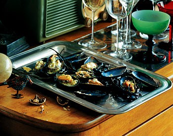 Mussels with tarragon celery vinaigrette