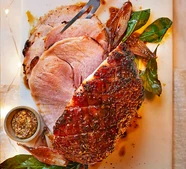 Mustard & apple glazed ham