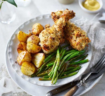 Mustard & Parmesan-crumbed chicken