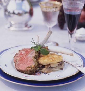 Mustard and herb crusted rack of lamb