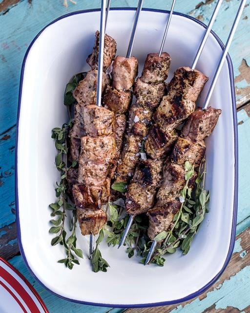 Mustard and lemon kebabs