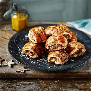 Mustard and tarragon sausage rolls