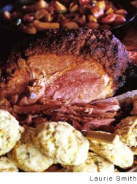 Mustard baked ham