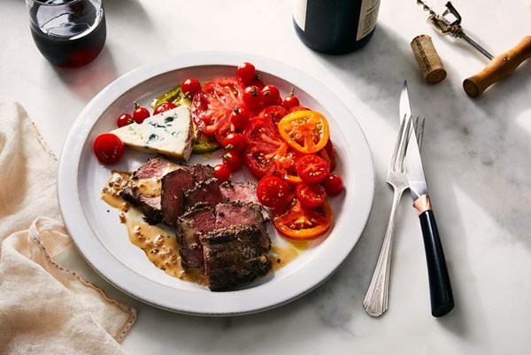 Mustard-crusted pepper steak 