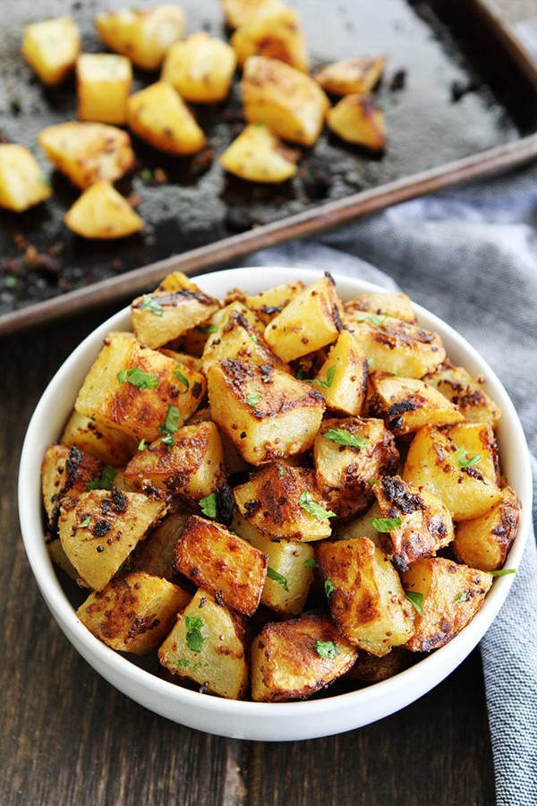 Mustard-crusted potatoes