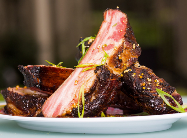 Mustard-glazed ham ribs