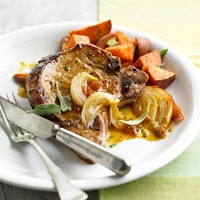 Mustard-glazed pork chops