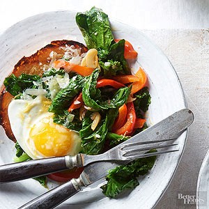 Mustard greens on toast