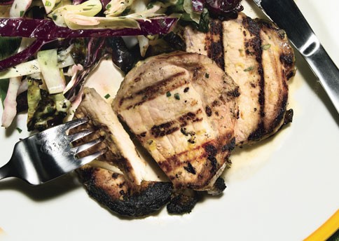 Mustard-grilled pork
