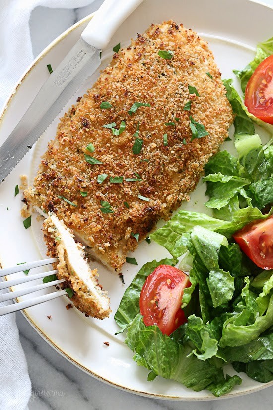 Mustard herb crusted chicken breasts