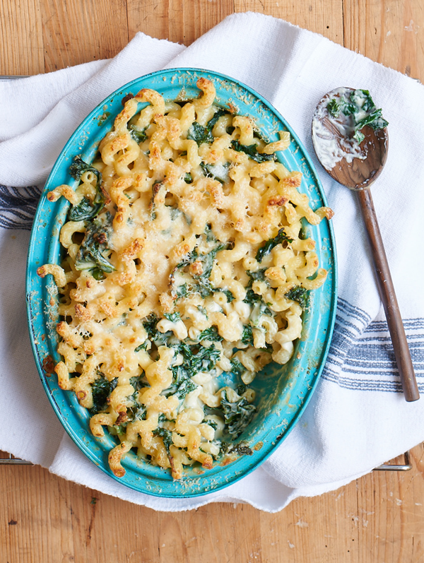 Mustard kale mac and cheese