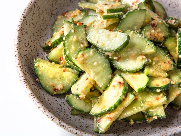 Mustard oil-dressed cucumber salad