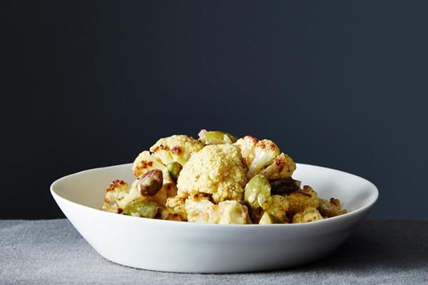Mustard-roasted cauliflower