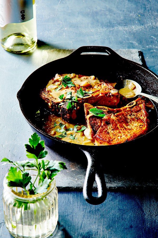 Mustard-shallot pork