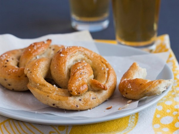 Mustard soft pretzels