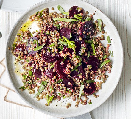 Mustardy beetroot & lentil salad