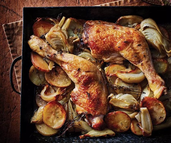 Mustardy chicken & potato bake