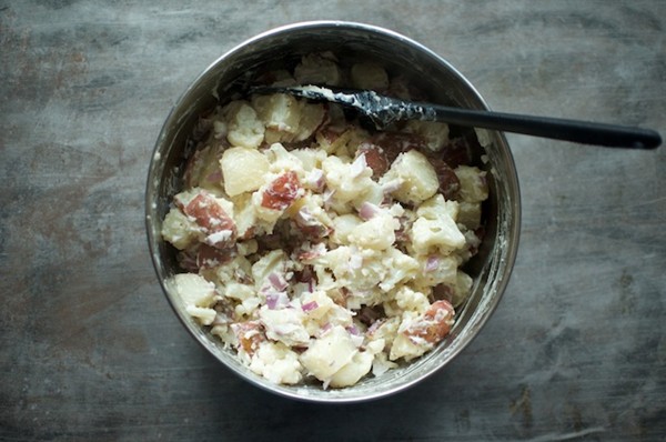 Mustardy potato and cauliflower salad