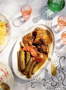 Mutton braise with courgette & tomato (Mossama-ye kadoo)