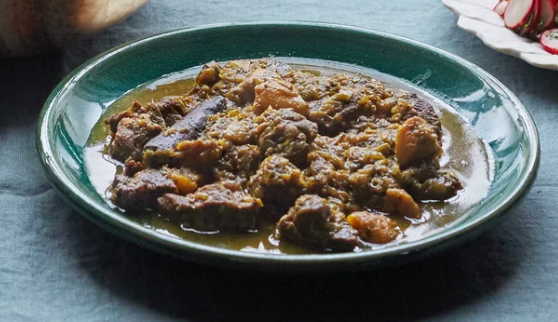 Mutton cooked with plums (Alu bukara)