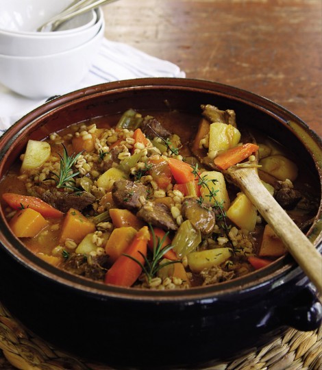Mutton, vegetable and barley stew