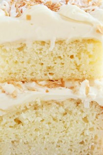 My favorite coconut cake is actually made with cake mix