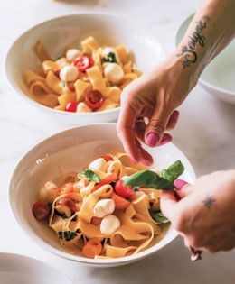 My mom’s tomato-mozzarella pasta
