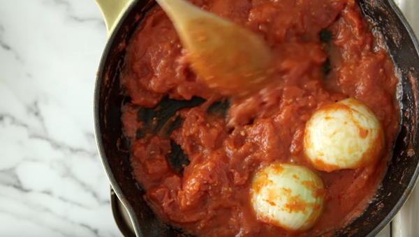 My mother's butter, tomato, and onion sauce 