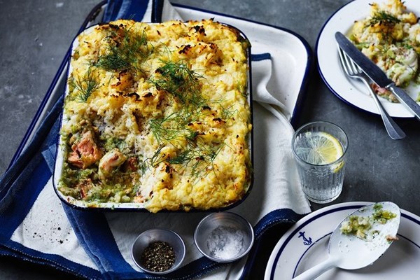 My mother's fish pie (but an edible version)