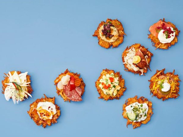 Nacho topped latkes