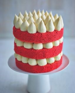 Naked red velvet layer cake & cream cheese frosting kisses