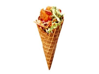 "Name this dish" chicken-stuffed cone