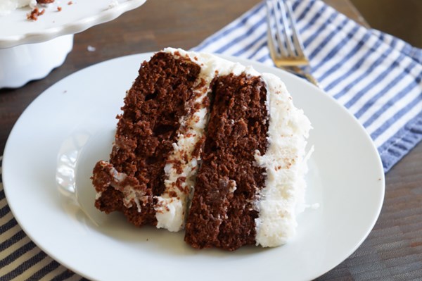 Nana Mckee's chocolate cake (with fluffy coconut frosting)