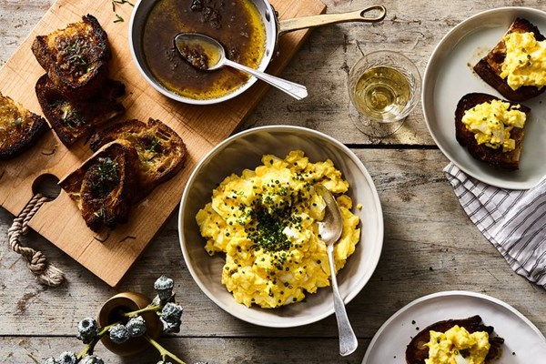 Nancy Silverton's egg salad with bagna cauda toast