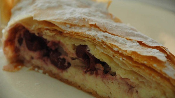 Nan's cherry and cream cheese strudel