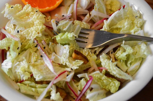 Napa cabbage and tofu salad