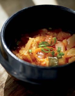 Napa cabbage funky kimchi stew