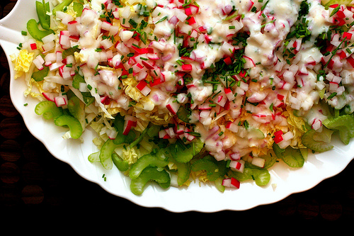 Napa cabbage salad with buttermilk dressing